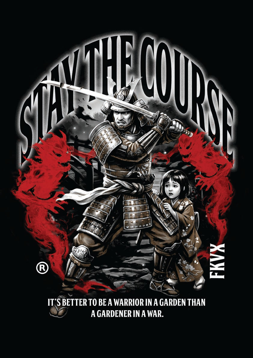 STAY THE COURSE BLACK TEE